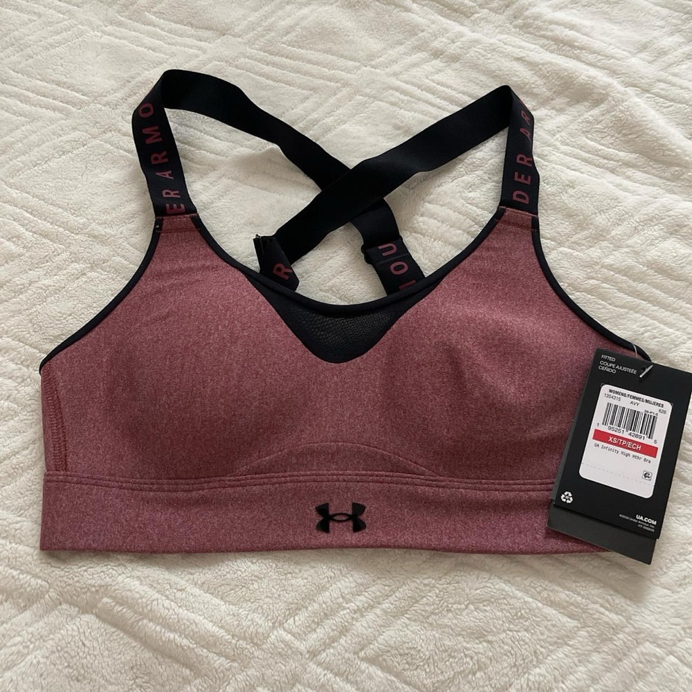 Pink and Black Under Armour Bra